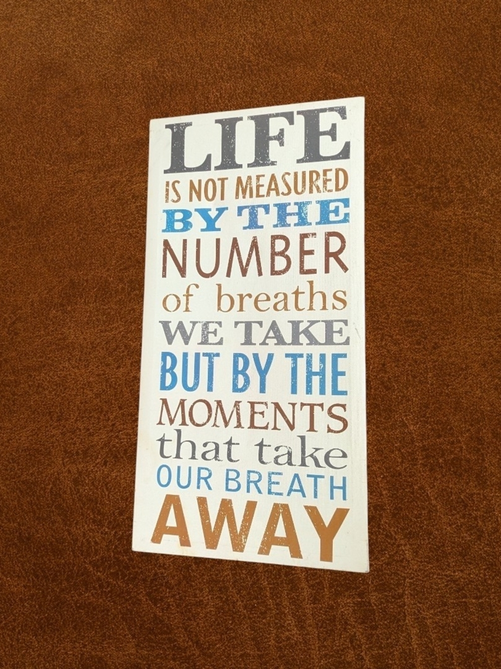 Rustic Canvas  Inspirational Wall Plaque - 'Life Is Not Measured' - Multi-Color